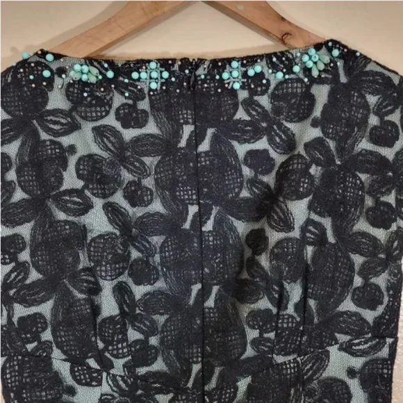 Nanette Lepore Lace Turquoise Beading Sheath Dress - Picture 8 of 9